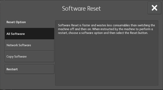 Software reset from Control Panel