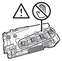 Do not touch the printhead lenses (ROS windows) on the waste cartridge