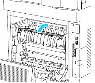 Materialführung an der Fixieranlage schließen