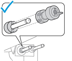 Align the new feed roller