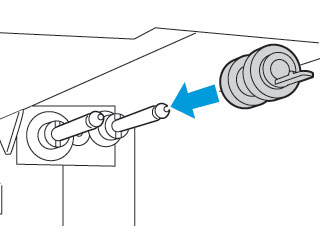 Slide on the new feed roller