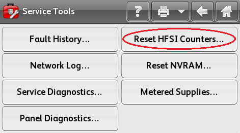 Select Reset HFSI Counters