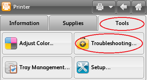 Select Tools, Troubleshooting