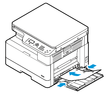 Load hole-punched paper with the holes facing the back of the printer.