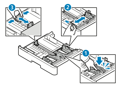 Pinch the guide lever on each side, slide out the guides until they stop, then release the levers.