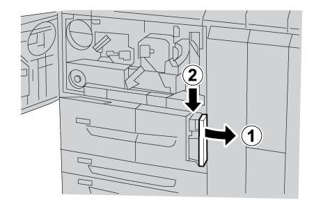 How to replace the waste toner bottle on a Sharp MX series copier
