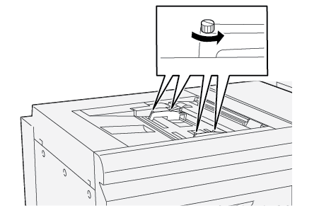 Loosen the four screws on the front-edge guide