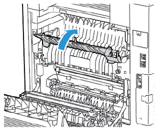 Close the paper guide on the fuser