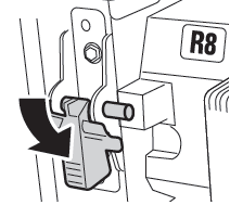 Press down on the latch to lock the  fuser into place