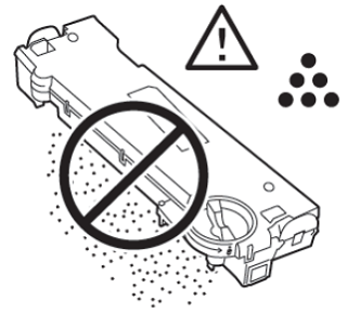 Do not lay the waste toner unit face down or on its side