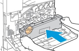 Position the waster toner unit as shown