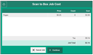 Scan to Box job cost