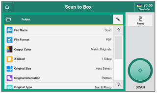 Scan to box scan options
