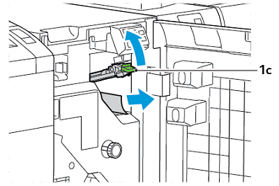 push up lever 1c, remove jammed paper